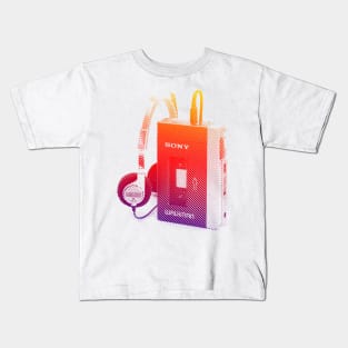 Vintage Style Walkman Aesthetic Design Kids T-Shirt